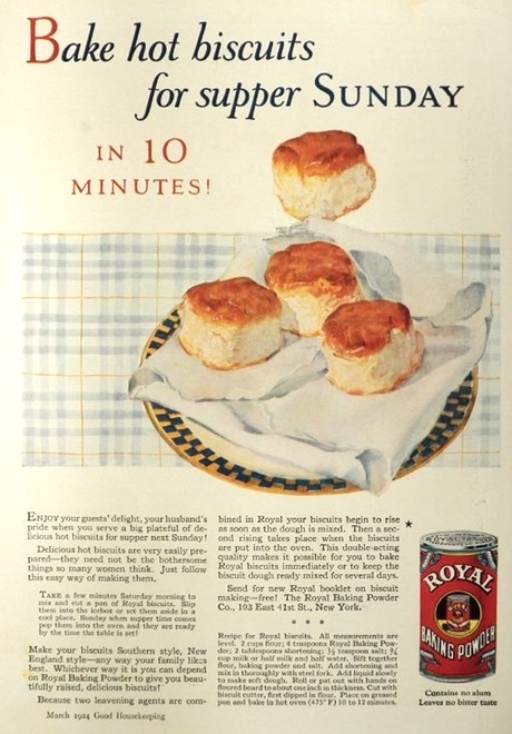 1924 Royal Baking Powder Ad ~ Biscuit Recipe