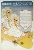1920 Indian Head Cloth Ad ~ Marjory C. Woodbury Girls on Beach
