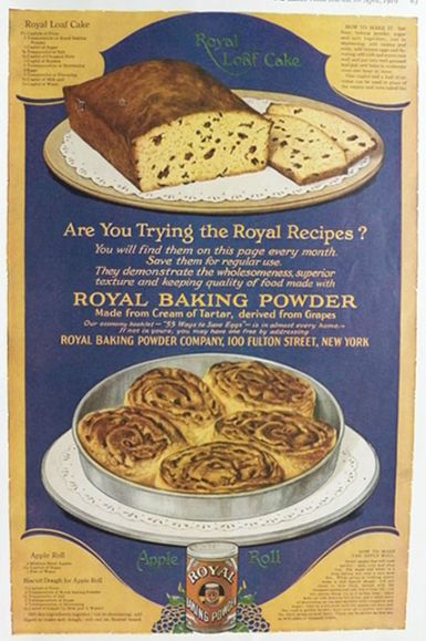 1919 Royal Baking Powder Ad ~ Loaf Cake & Apple Roll