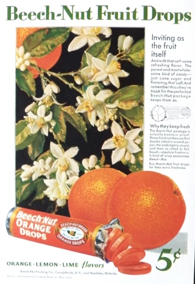 1929 Beechnut Orange Drops Candy Ad