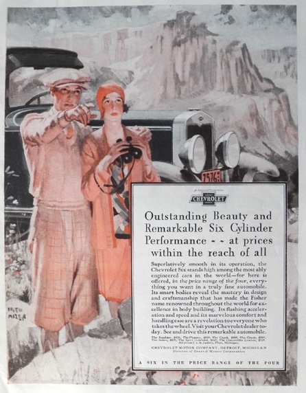 1929 Chevy Six Ad ~ Beautiful Fred Mizen Art