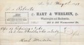 1879 Antique Billhead ~ Hart & Werlein Blacksmiths, NYC