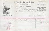 1897 Antique Billhead ~ Alfred Sands Yacht Plumbers, NYC