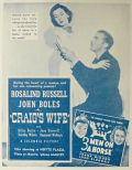 1937 Rosalind Russell Movie Ad ~ Craig's Wife