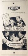 1937 Edward G. Robinson Movie Ad ~ Thunder In The City
