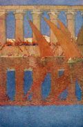 1908 Great Colonnade, Temple of Luxor, Egypt ~ Jules Guerin Print