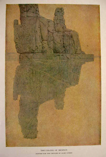 1908 Colossi of Memnon, Egypt ~ Jules Guerin Antique Print