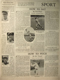 How to Bat, Pitch & Catch ~ Cochrane, Waner, Pennock 1929 Baseball Article, Photos