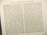 1885 Building the Lick Observatory ~ Old Magazine Article