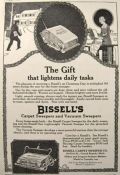 1920 Vintage Bissell Sweeper & Vacuum Ad ~ Lightens Daily Tasks