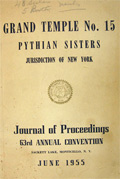 1955 Pythian Sisters Journal of Convention Proceedings, New York
