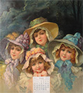 1902 Stunning Victorian Children ~ Large Chromolithograph Sample Calendar