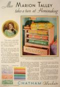 1930 Chatham Blanket Ad ~ Marion Talley