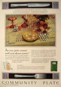 1930 Oneida Community Plate Ad ~ Deauville Pattern