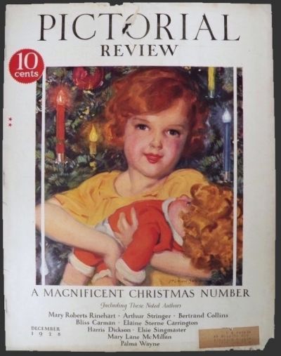 1929 Pictorial Review Cover ~ McClelland Barclay Child with Doll
