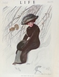 1910 Life Magazine Cover ~ Victorian Woman Enjoys a Winter Day