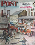 1949 Saturday Evening Post Cover ~ Center Square, PA Fire Squad