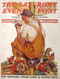 1938 Saturday Evening Post Cover ~ Fireman Has Four Aces