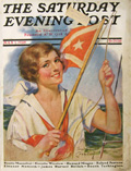 1928 Saturday Evening Post Cover ~ Sailing Woman, Bradshaw Crandell
