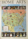 1938 Home Arts Magazine Cover ~ Map of Homemade Goods