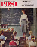 1956 Saturday Evening Post Magazine Cover ~ Rockwell ~ Happy Birthday Miss Jones