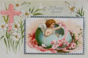 Happy Easter Angel in Egg Postcard