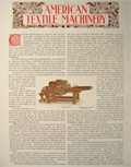 1896 American Textile Machinery ~ Illustrated Article