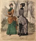 1883 Le Bon Ton Women's Hand Colored Victorian Fashion Print