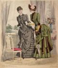 1883 Le Bon Ton Women's Hand Colored Victorian Fashion Print
