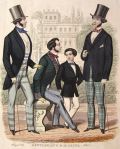 1853 Hand Colored Steel Plate Engraving ~ Men's Fashion Print