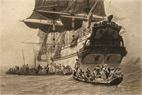 Manon Lescaut at Ship Antique Print ~ Charles-Edouard Delort
