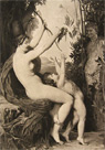 Nymph & Bacchus Antique Art Print ~ Jules Lefebvre