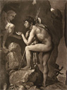 Oedipus & The Sphinx Antique Art Print ~ Jean Ingres