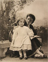 Teacher Reads with Child Antique Art Print ~ Perrault
