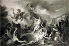 Perseus Rescuing Andromeda ~ Coypel Antique Print