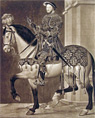 Francis I, King of France Equestrian Antique Print