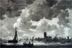 View of Dordrecht ~ Jan Van Goyen Antique Print