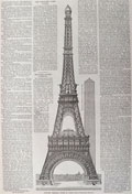 1886 Proposed Eiffel Tower Print & Article ~ Harper's Weekly