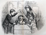 1885 Thomas Nast "A Christmas Box" Antique Engraving ~ Harper's Weekly