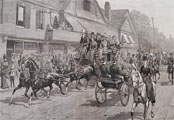 1886 Newport, RI Horse-Driven Coach Parade ~ Antique Print & Article