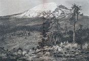 1886 Mount Popocatepetl LARGE Antique Print Engraving