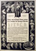 1919 Victor Victrola Ad ~ Photos of Singing Stars