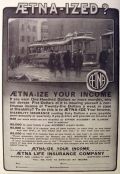 1912 Aetna Insurance Ad ~ Crushed Trolley Photo
