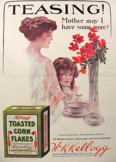 1910 Kellogg's Corn Flakes Ad ~ Henry Hutt