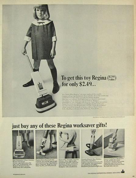1964 "Little Miss Regina" Toy Vacuum Cleaner Ad
