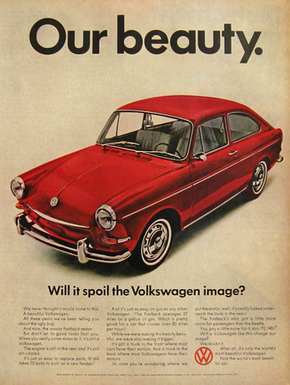 1967 VW Volkswagen Fastback Ad Our Beauty