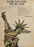 1968 Portugese Airways Ad ~ Edward Sorel Statue of Liberty