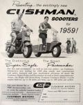 1959 Cushman Scooter Vintage Ad ~ Super Eagle, Pacemaker