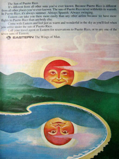 1969 Eastern Airlines Vintage Ad ~ The Sun of Puerto Rico