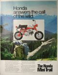 1969 Honda Mini Trail Motorcycle Vintage Ad ~ Call of the Wild